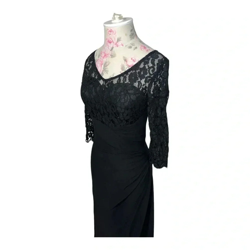 Ever Pretty Women’s Black Lace Side Ruched LBD - Picture 5 of 10